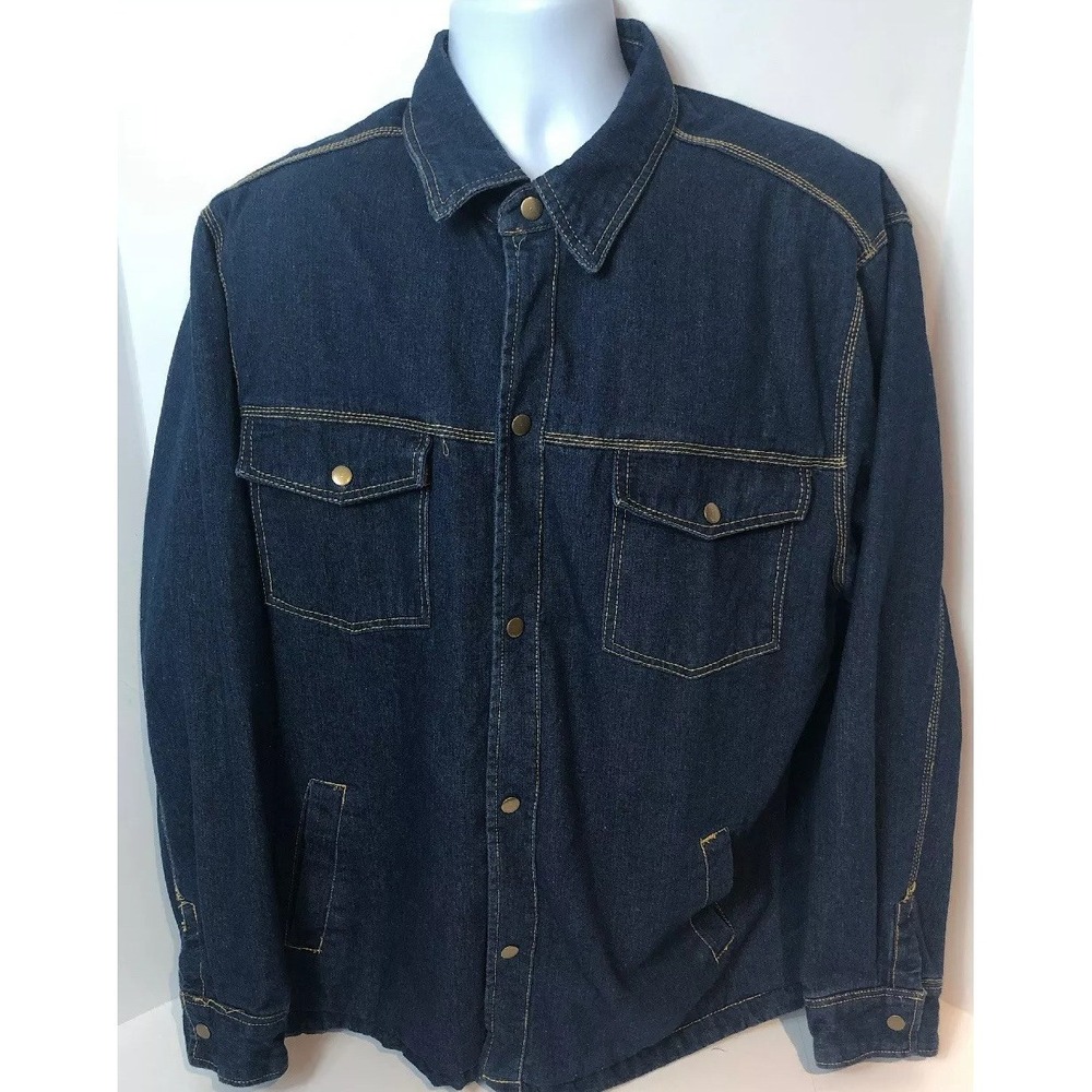 Duke Haband Size XL Jacket Dark Denim Wash Lined Trucker Jacket